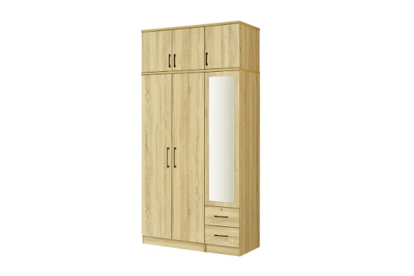 Picture of BESTA Wall Solution Modular Wardrobe System - 3-Door Wardrobe with Top Unit