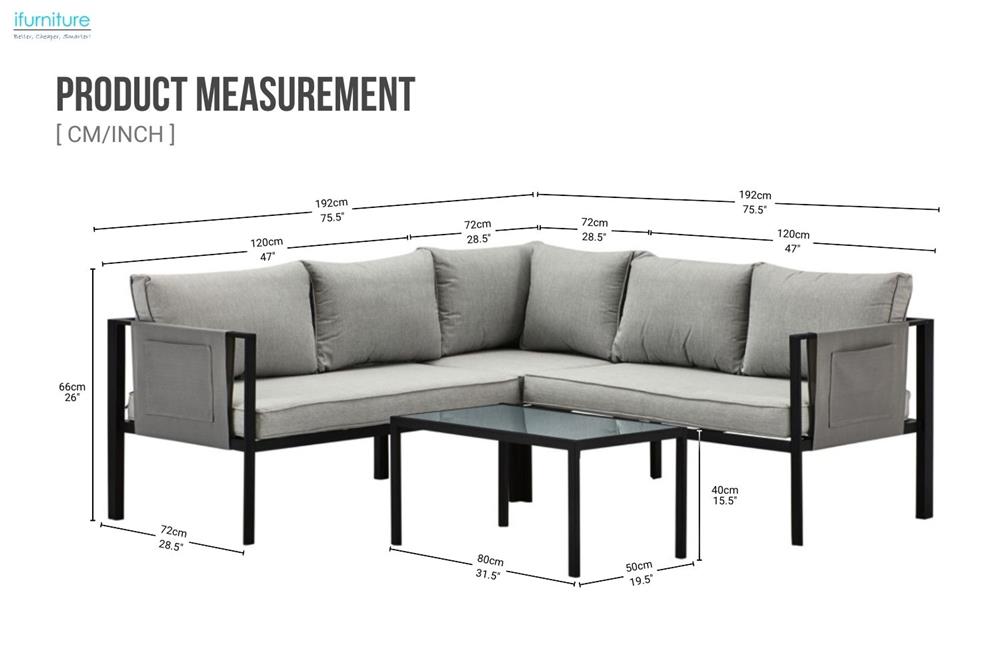 ECHO Sectional Outdoor Lounge Sofa Set with Coffee Table