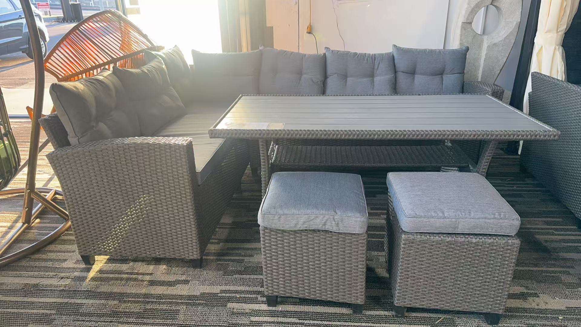 ALBANY Sectional Outdoor Dining Wicker Sofa Set